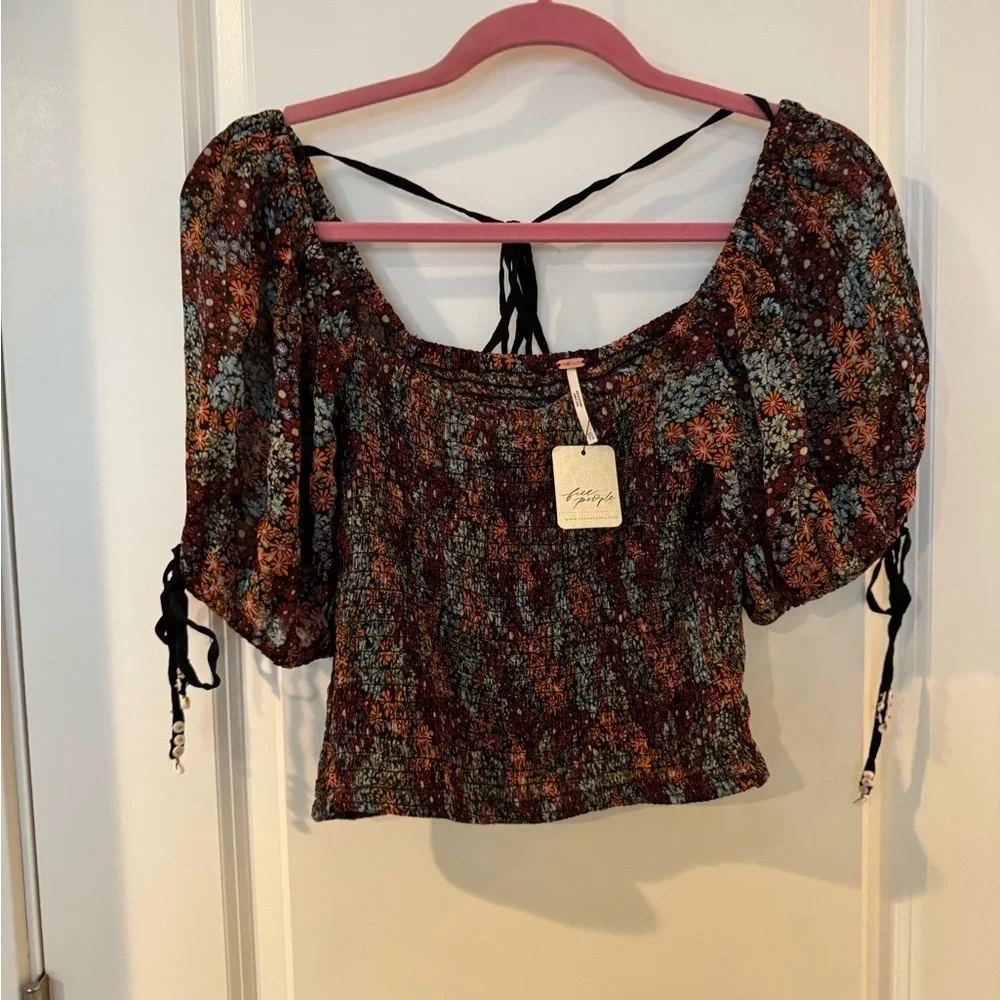 Women's Free People Back On Top Smocked Crop Top